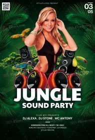 Jungle Sound Party PSD Flyer Template