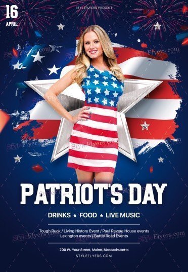 Patriot’s Day PSD Flyer Template