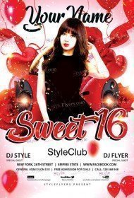 Sweet 16 PSD Flyer Template
