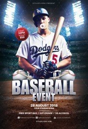 Baseball Event PSD Flyer Template
