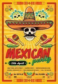 Mexican Party PSD Flyer Template