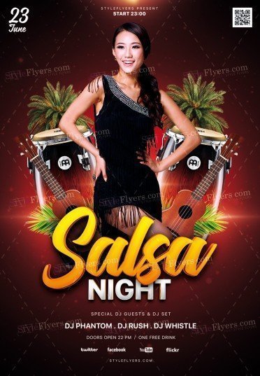Salsa Night PSD Flyer Template