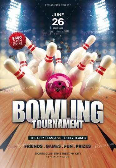 Bowling Tournament PSD Flyer Template