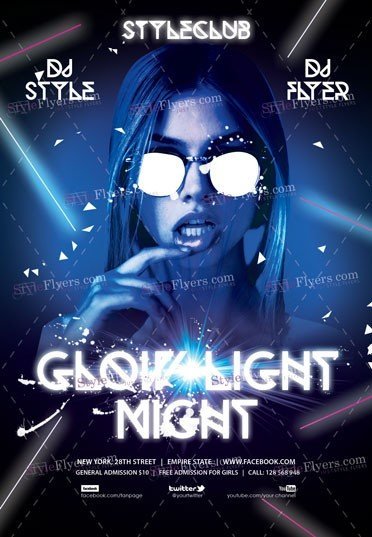Glow Light Night PSD Flyer Template