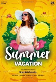 Summer Vacation PSD Flyer Template