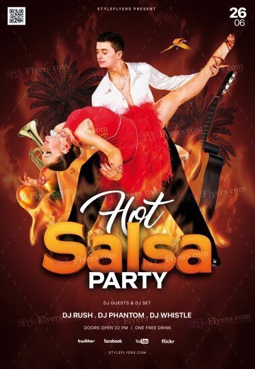 Hot Salsa Party PSD Flyer Template
