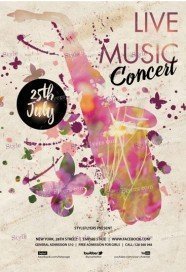 Live Music Concert PSD Flyer Template