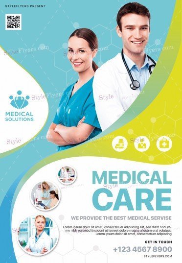 Medical Care PSD Flyer Template
