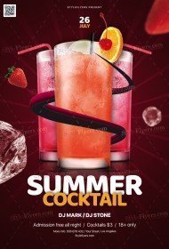 Summer Cocktail PSD Flyer Template