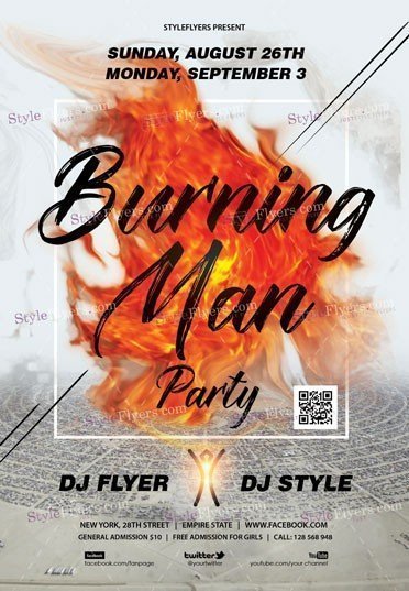 Burning Man 2018 PSD Flyer Template