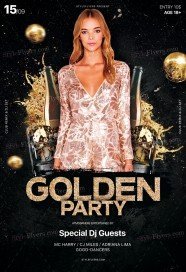 Golden Party PSD Flyer Template