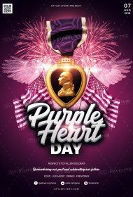 Purple Heart Day PSD Flyer Template