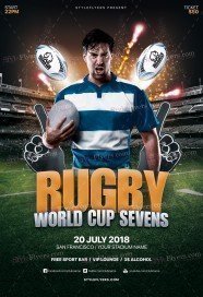 Rugby World Cup Sevens PSD Flyer Template