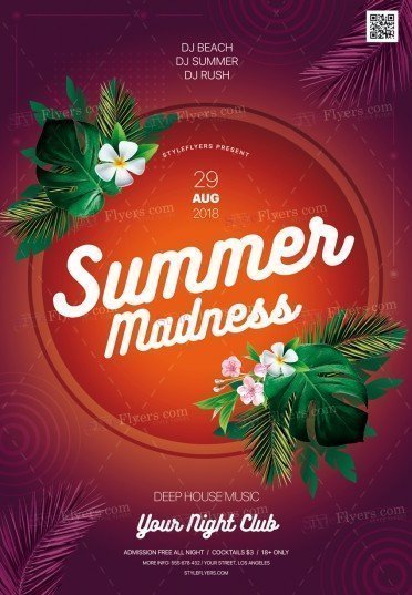 Summer Madness Flyer PSD Template