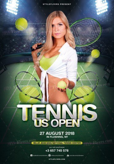 Tennis US Open PSD Flyer Template