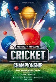 Cricket Championship PSD Flyer Template