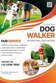 Dog Walker PSD Flyer Template