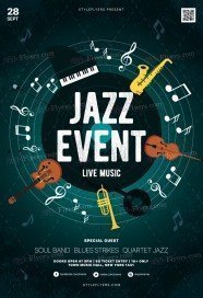 Jazz Concert PSD Flyer Template