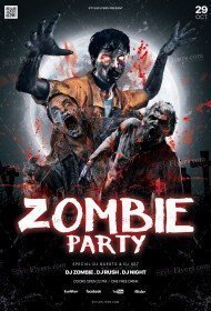 Zombie Party PSD Flyer Template