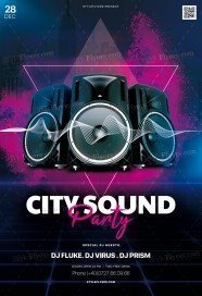 City Sound Party PSD Flyer Template