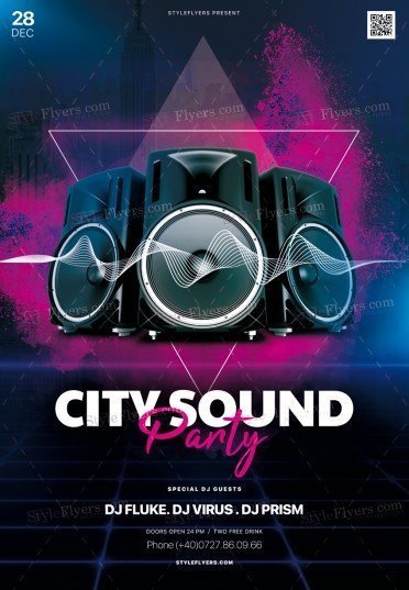 City Sound Party PSD Flyer Template