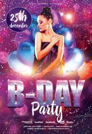 B-Day Party PSD Flyer Template