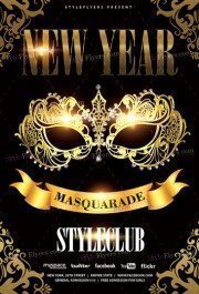 New Year Masquarade PSD Flyer Template