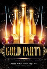 Gold PSD Party Flyer Template