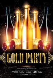 Gold PSD Party Flyer Template