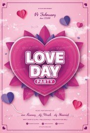 Love Day Party PSD Flyer Template