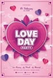 Love Day Party PSD Flyer Template