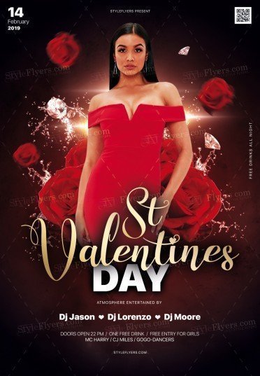 St Valentine’s Day PSD Flyer Tmplate