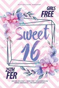 Sweet 16 PSD Flyer Template