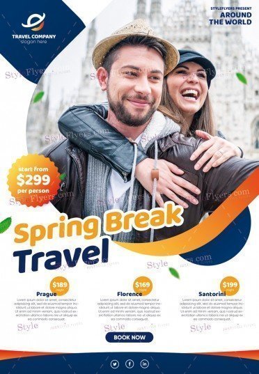 Spring Break Travel PSD Flyer Template