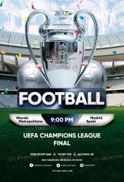 Football UEFA Champions League Final PSD Flyer Template