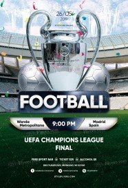 Football UEFA Champions League Final PSD Flyer Template