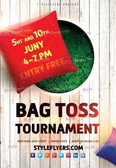 Bag Toss Tournament PSD Flyer Template