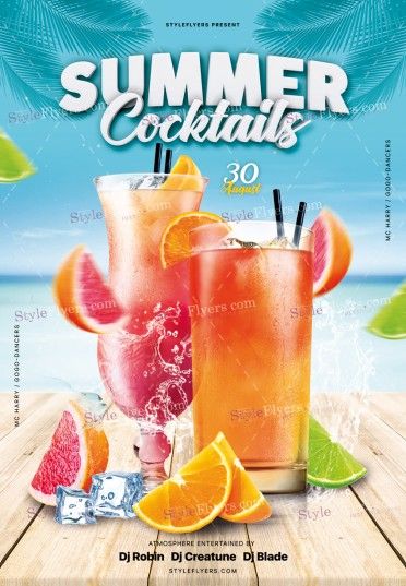 Summer Cocktails PSD Flyer Template