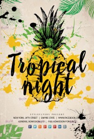 Tropical Night PSD Flyer Template