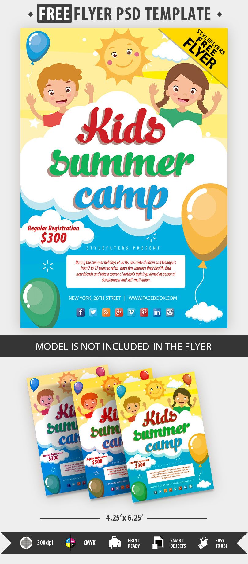Kids Summer Camp Free Psd Flyer Template Free Download 30246 Styleflyers