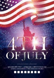 4th Of July Flyer PSD Template