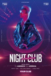 Night Club Birthday Party PSD Flyer Template