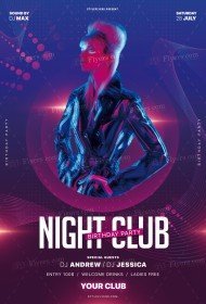Night Club Birthday Party PSD Flyer Template