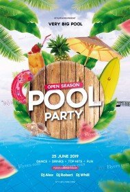 Pool Party Flyer PSD Template