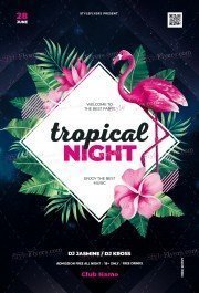 Tropical Night PSD Flyer Template