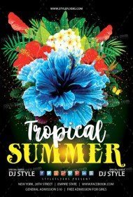 Tropical Summer Flyer PSD Template