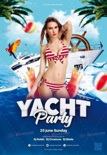Yacht Party PSD Flyer Template