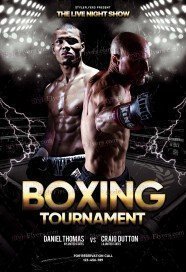 Boxing Tournament PSD Flyer Template