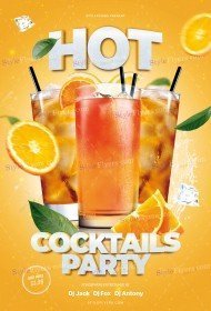 Hot Cocktails Party PSD Flyer Template