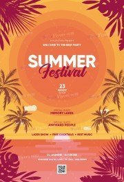 Summer Festival PSD Flyer Template